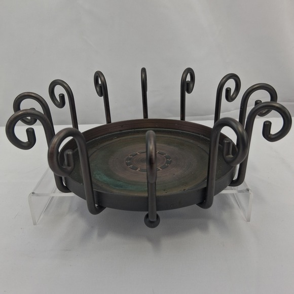 Partylite Wrought Iron Scrollwork Candle Holder Copper Patina Base Bronze 6.5in - Picture 1 of 7